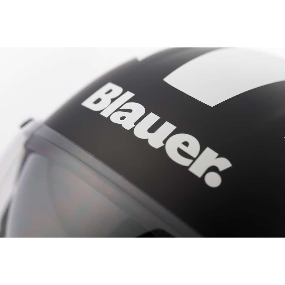 Casco Moto Jet in Fibra Blauer BET HT Nero Bianco 