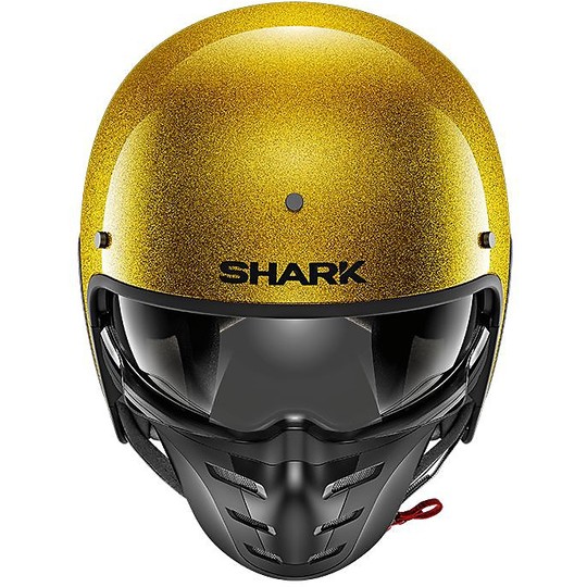Casco Moto Jet in Fibra Shark S-DRAK  Blank Glitter Oro