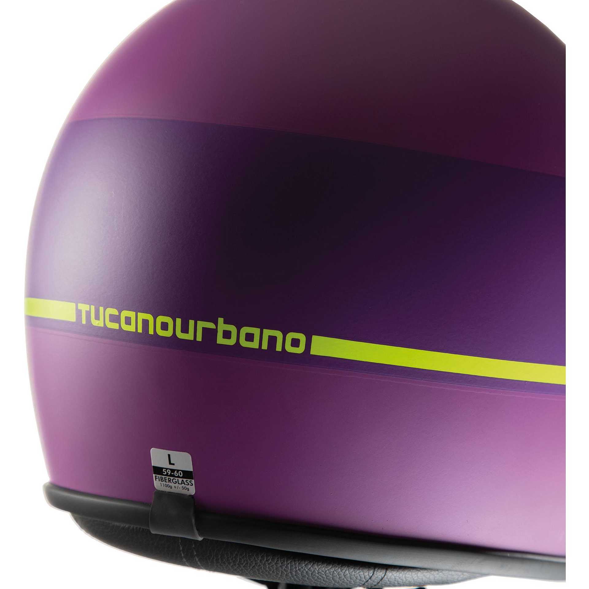 Casco Moto Jet in Fibra Tucano Urbano EL'JET 1300 Violet Yellow Line Opaco  Vendita Online - Outletmoto.eu