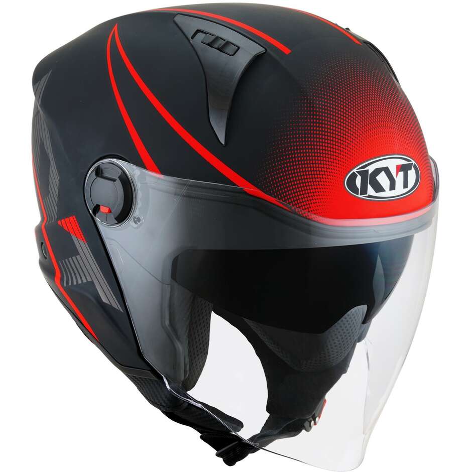 Casco Moto Jet KYT D-CITY COLORFUL Opaco Rosso