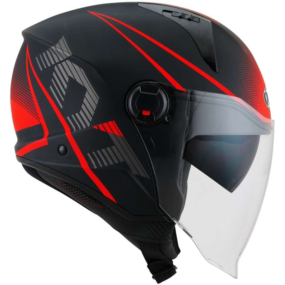 Casco Moto Jet KYT D-CITY COLORFUL Opaco Rosso