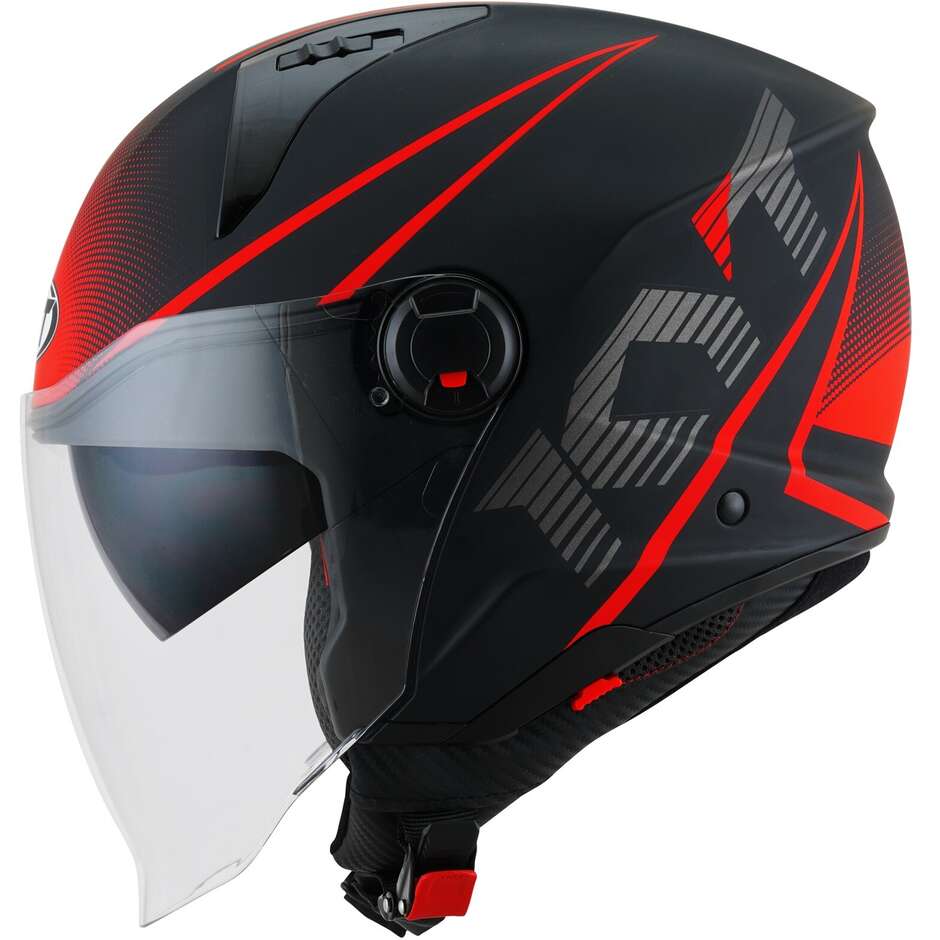 Casco Moto Jet KYT D-CITY COLORFUL Opaco Rosso