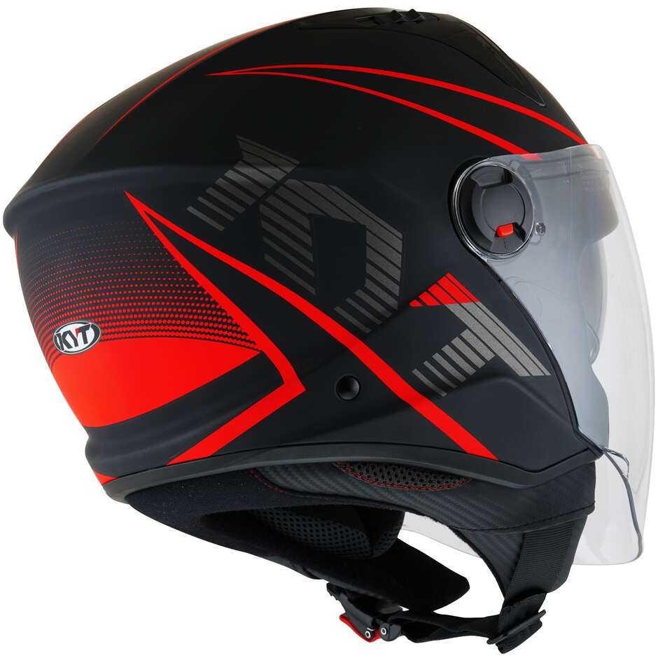 Casco Moto Jet KYT D-CITY COLORFUL Opaco Rosso