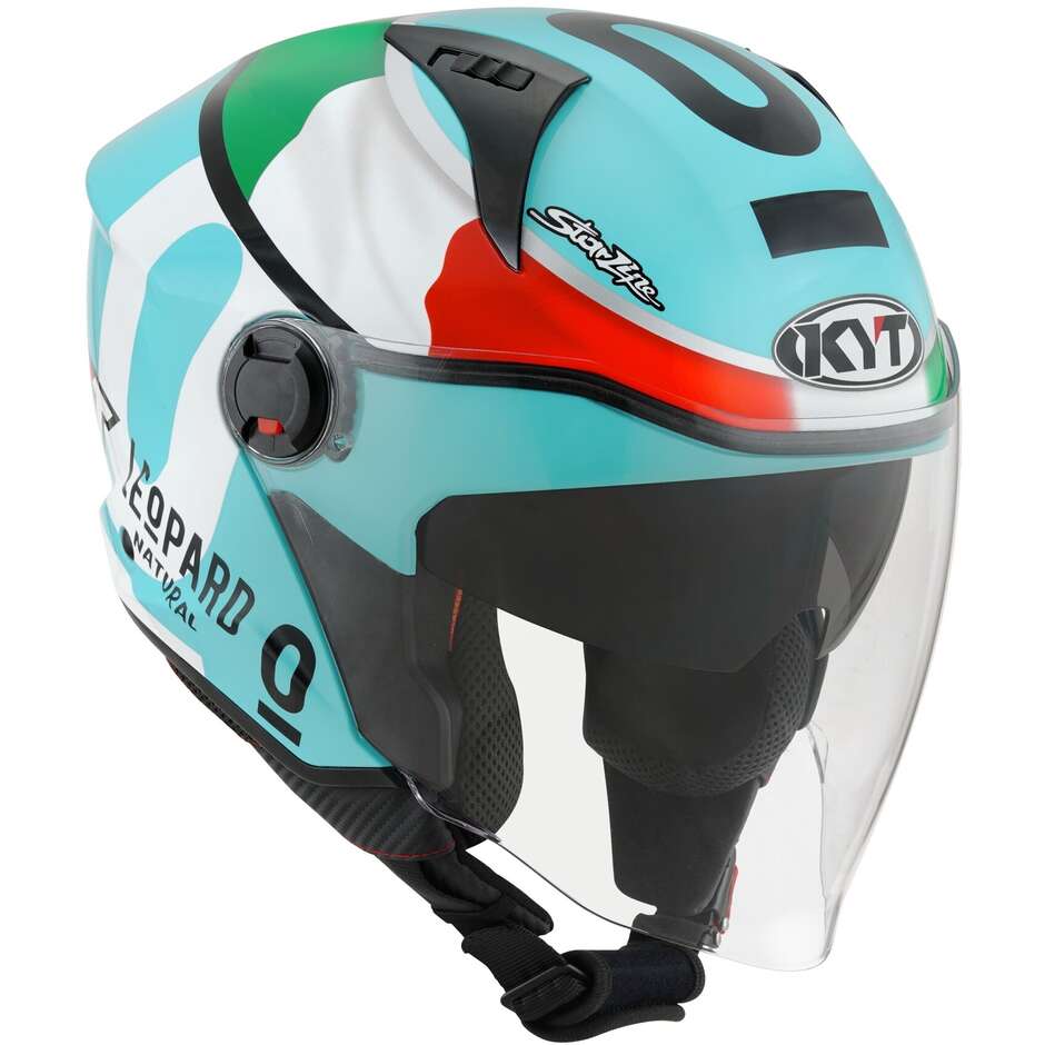 Casco Moto Jet Kyt D-CITY LEOPARD REPLICA TRICOLORE