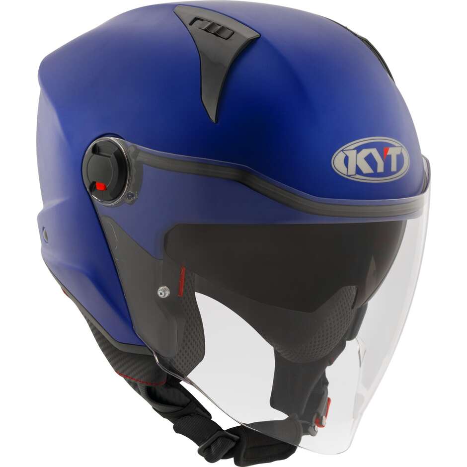 Casco Moto Jet KYT D-CITY PLAIN Blu Metal Opaco