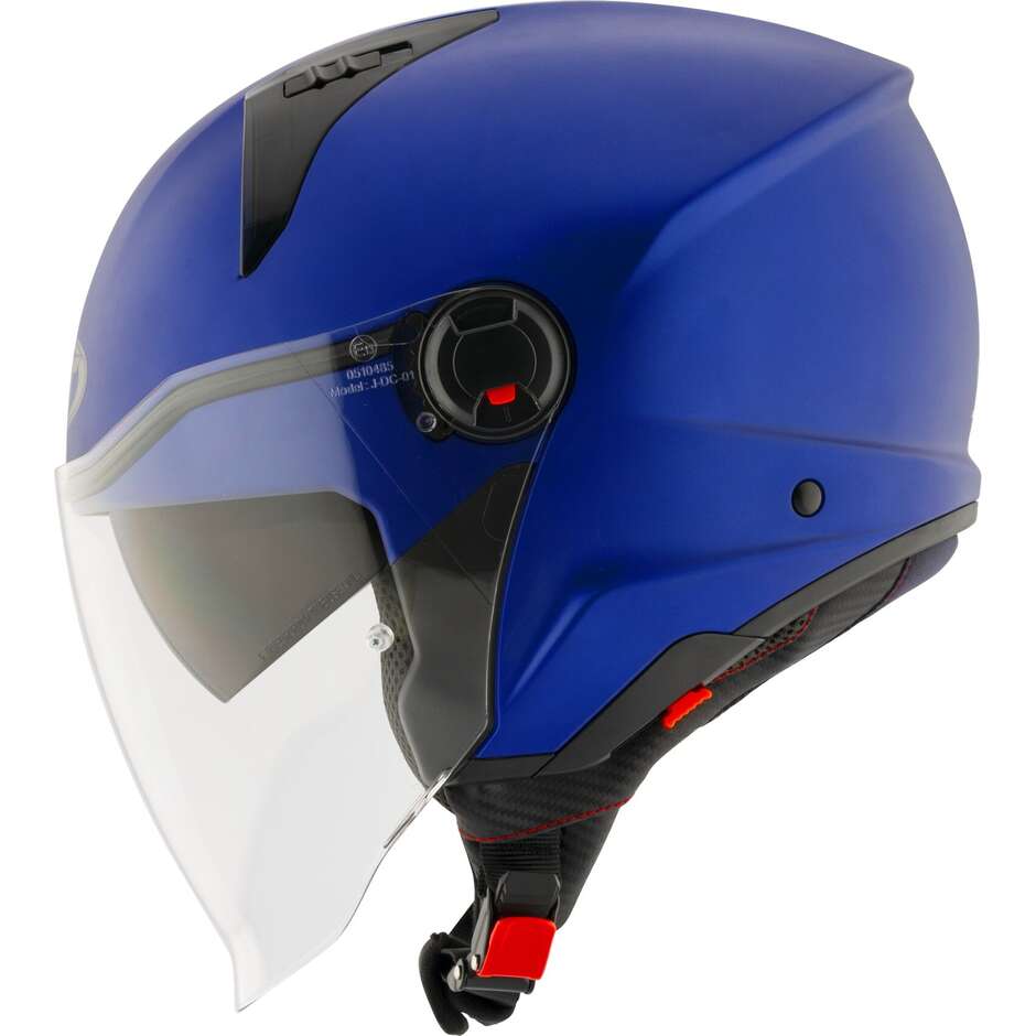 Casco Moto Jet KYT D-CITY PLAIN Blu Metal Opaco