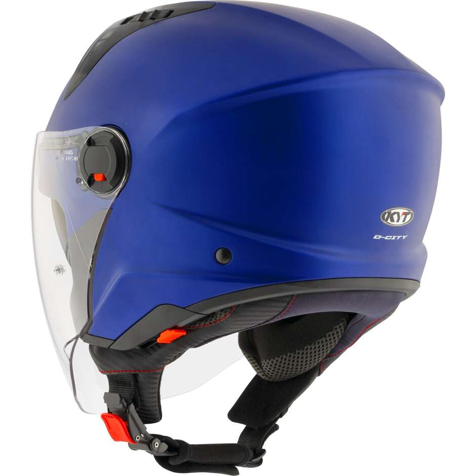 Casco Moto Jet KYT D-CITY PLAIN Blu Metal Opaco
