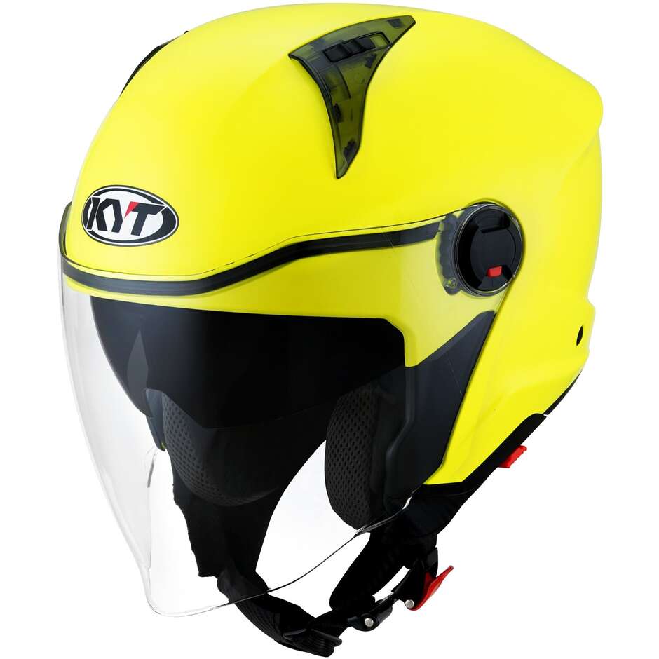 Casco Moto Jet KYT D-CITY PLAIN Giallo Fluo