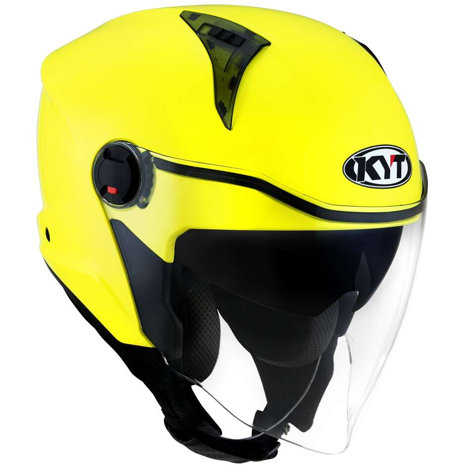 Casco Moto Jet KYT D-CITY PLAIN Giallo Fluo