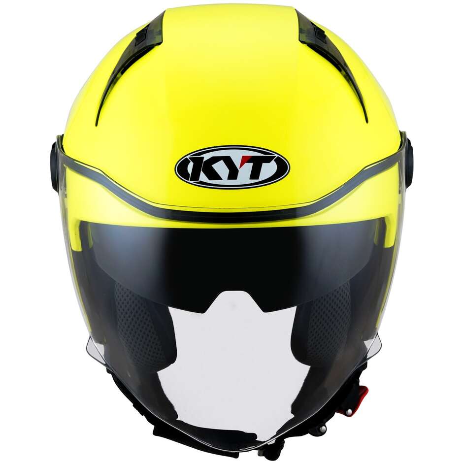 Casco Moto Jet KYT D-CITY PLAIN Giallo Fluo