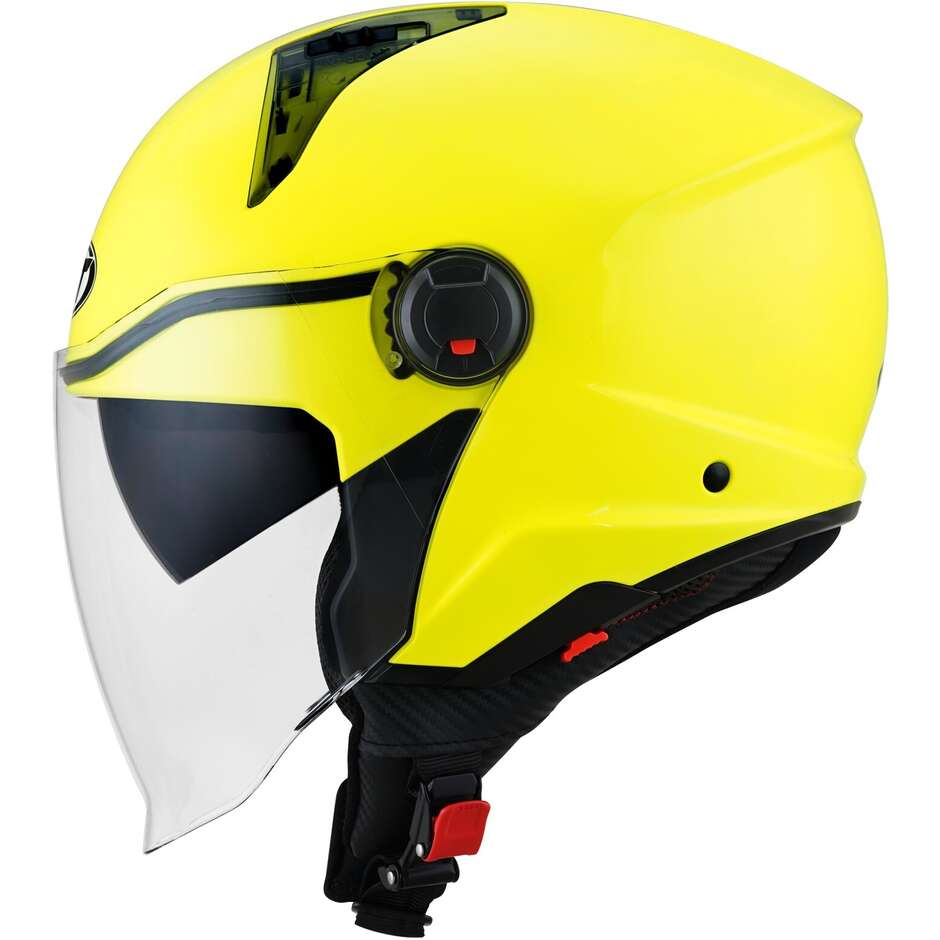 Casco Moto Jet KYT D-CITY PLAIN Giallo Fluo