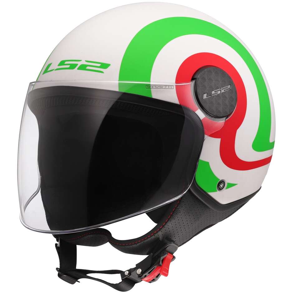 Casco Moto Jet LS2 OF558 SPHERE LUX 2 URBY Bianco Verde Rosso