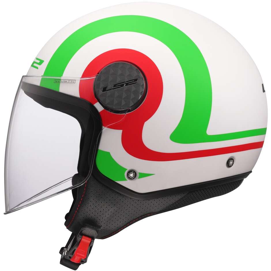 Casco Moto Jet LS2 OF558 SPHERE LUX 2 URBY Bianco Verde Rosso