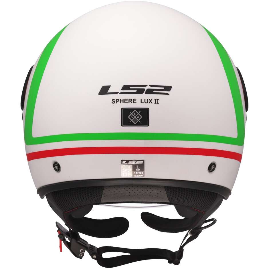 Casco Moto Jet LS2 OF558 SPHERE LUX 2 URBY Bianco Verde Rosso