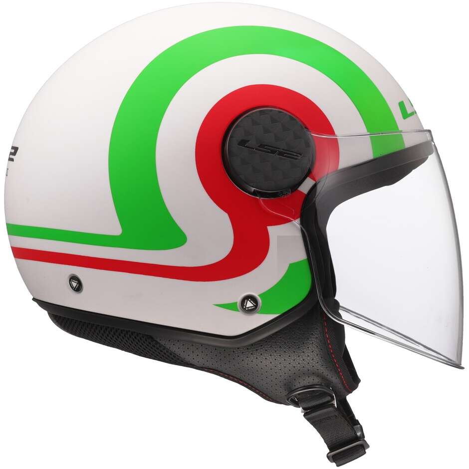 Casco Moto Jet LS2 OF558 SPHERE LUX 2 URBY Bianco Verde Rosso