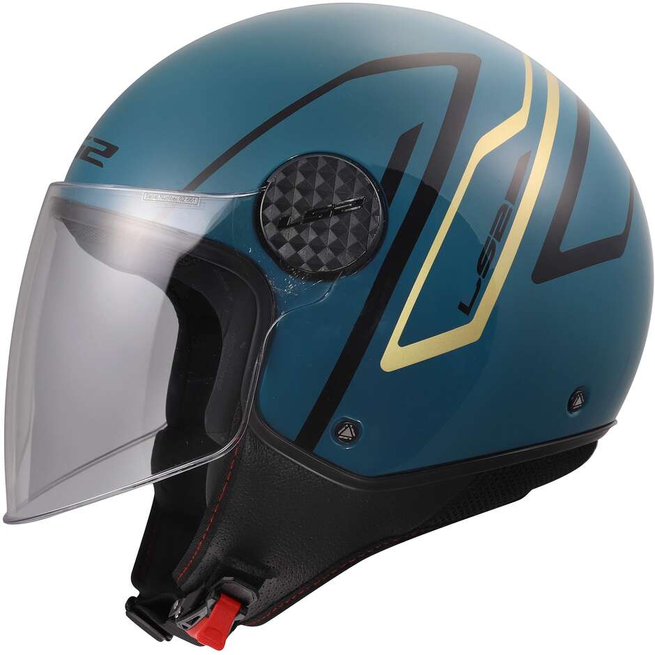 Casco Moto Jet LS2 OF558 SPHERE LUX II MINIM Blu Teal