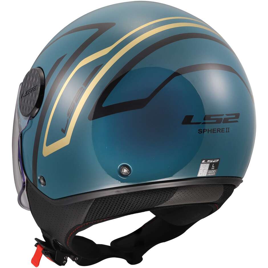 Casco Moto Jet LS2 OF558 SPHERE LUX II MINIM Blu Teal