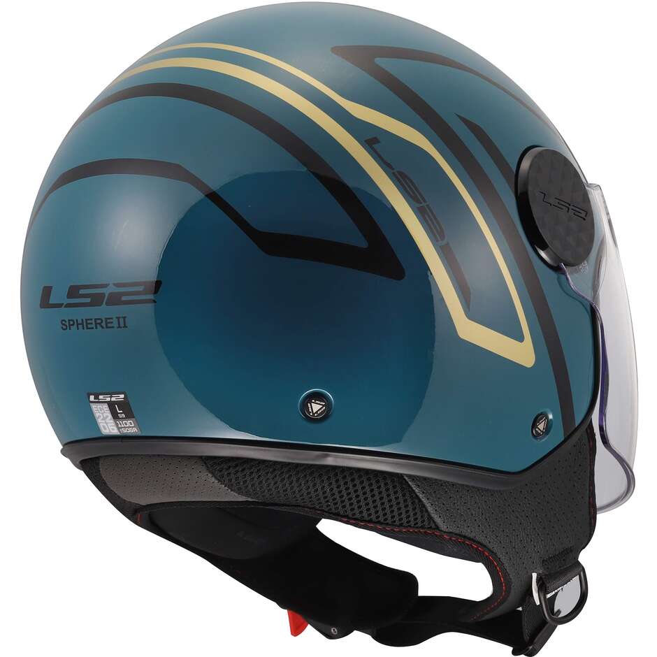 Casco Moto Jet LS2 OF558 SPHERE LUX II MINIM Blu Teal