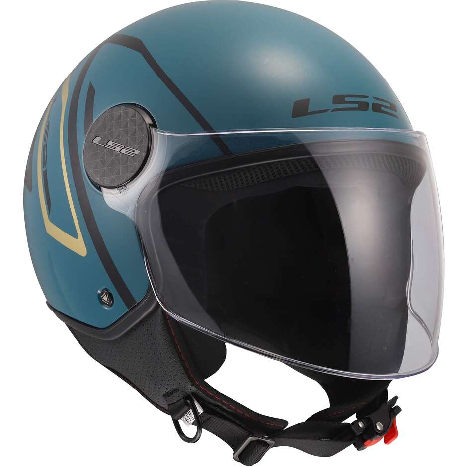 Casco Moto Jet LS2 OF558 SPHERE LUX II MINIM Blu Teal