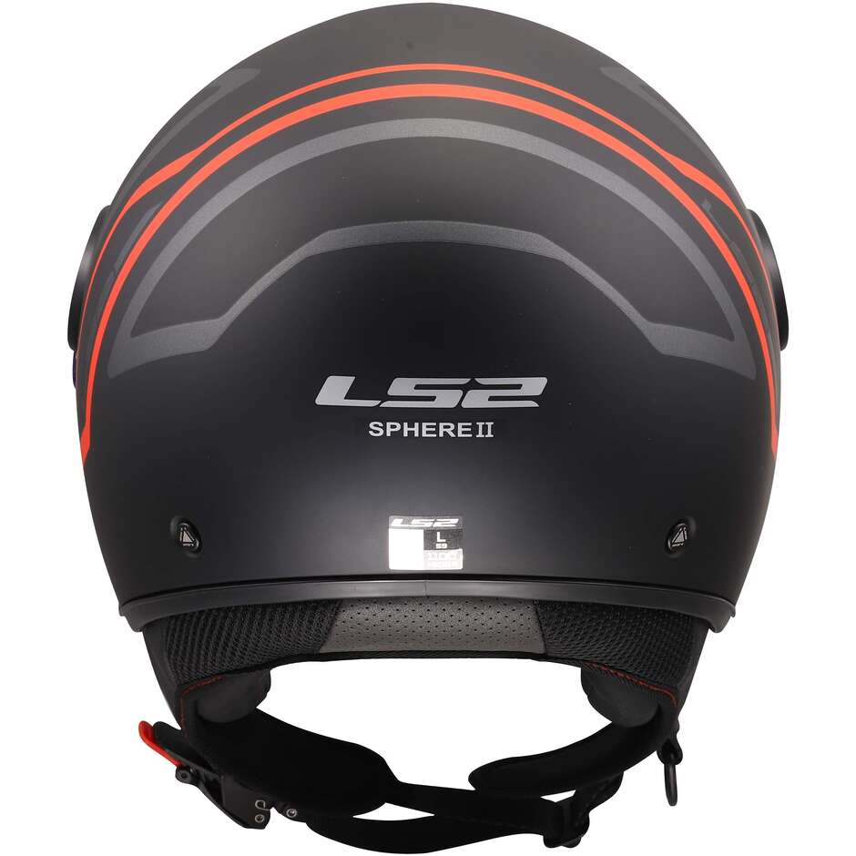 Casco Moto Jet LS2 OF558 SPHERE LUX II MINIM Nero Rosso