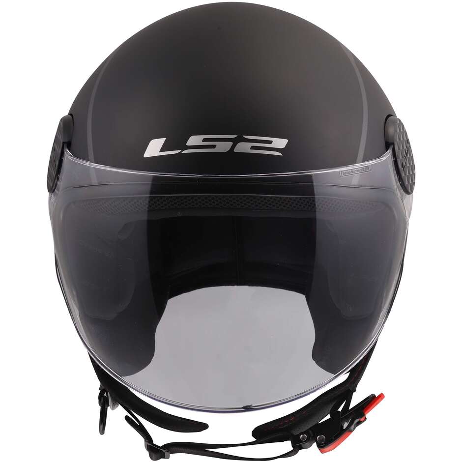 Casco Moto Jet LS2 OF558 SPHERE LUX II MINIM Nero Rosso