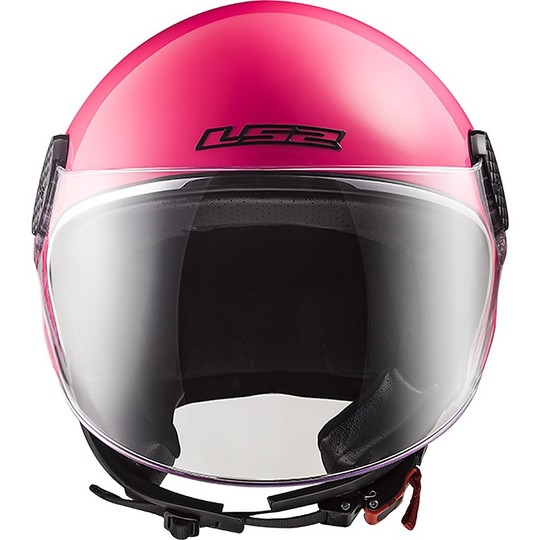 Casco Moto Jet Ls2 OF558 SPHERE LUX Solid Pink + Visiera Fumè