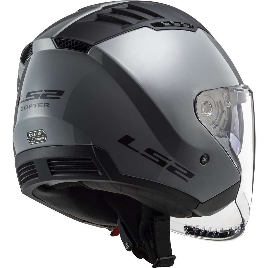 Casco Moto Jet  Ls2 OF600 COPTER II Nardo Grey Lucido