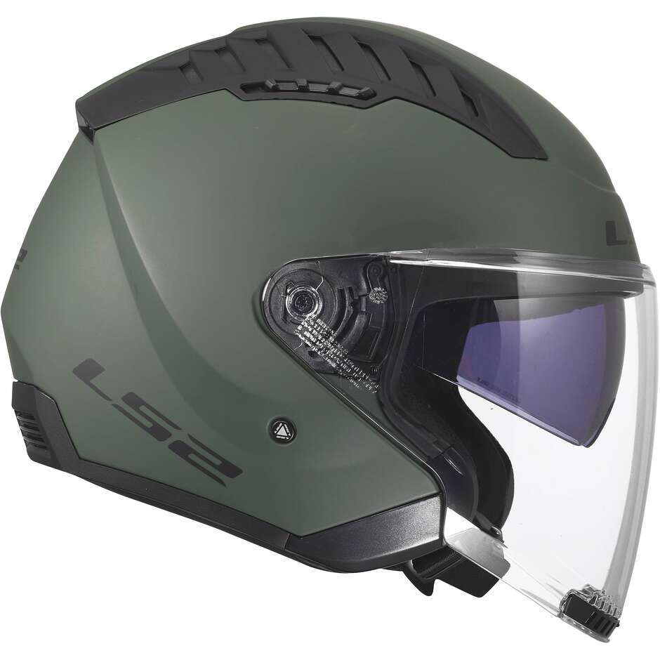 Casco Moto Jet LS2 OF600 COPTER II SOLID Verde Militare