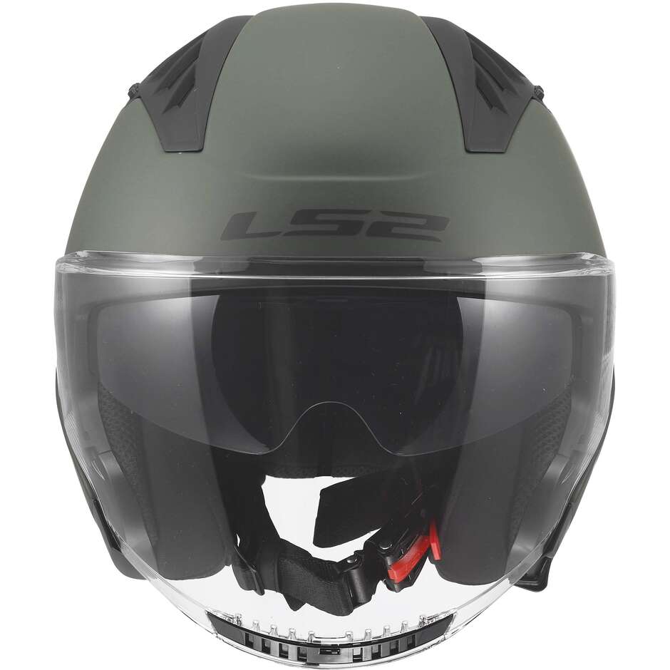 Casco Moto Jet LS2 OF600 COPTER II SOLID Verde Militare