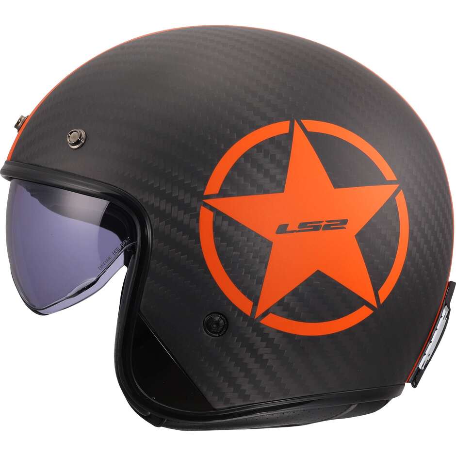 Casco Moto Jet LS2 OF601 BOB II C STAR Arancio