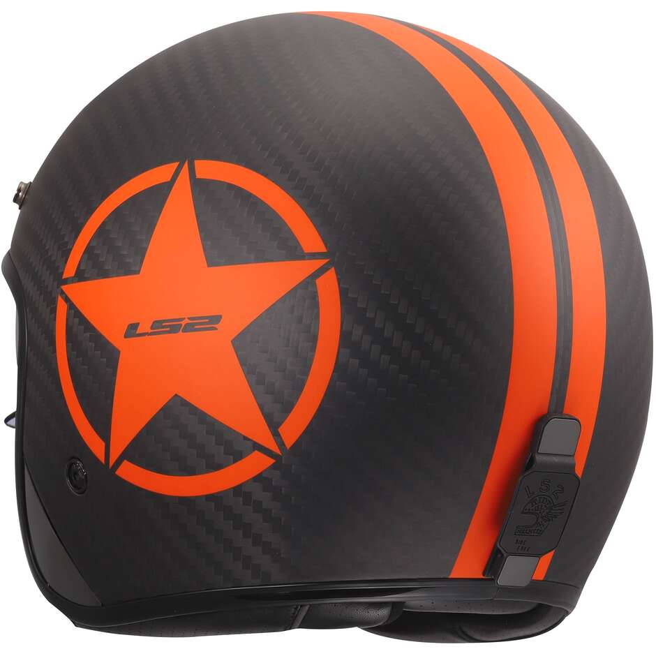 Casco Moto Jet LS2 OF601 BOB II C STAR Arancio
