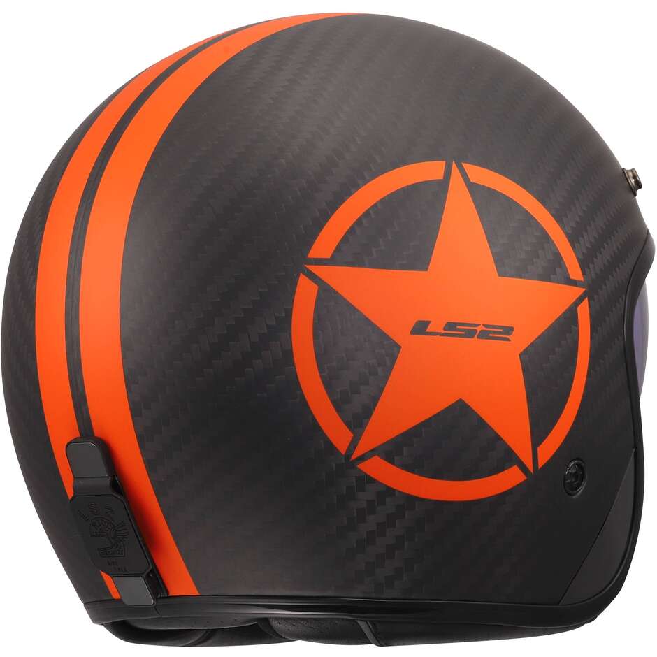 Casco Moto Jet LS2 OF601 BOB II C STAR Arancio