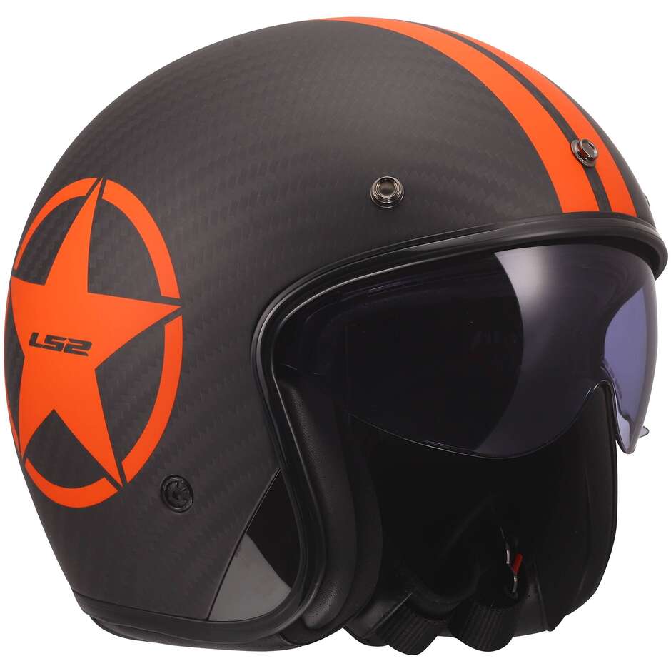 Casco Moto Jet LS2 OF601 BOB II C STAR Arancio