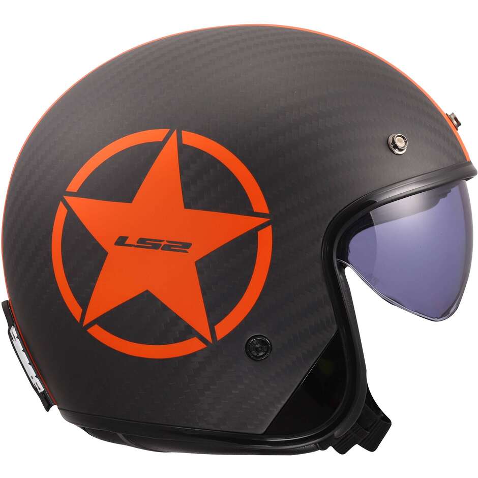Casco Moto Jet LS2 OF601 BOB II C STAR Arancio