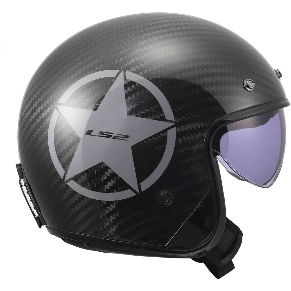 Casco Moto Jet LS2 OF601 BOB II C STAR Grigio