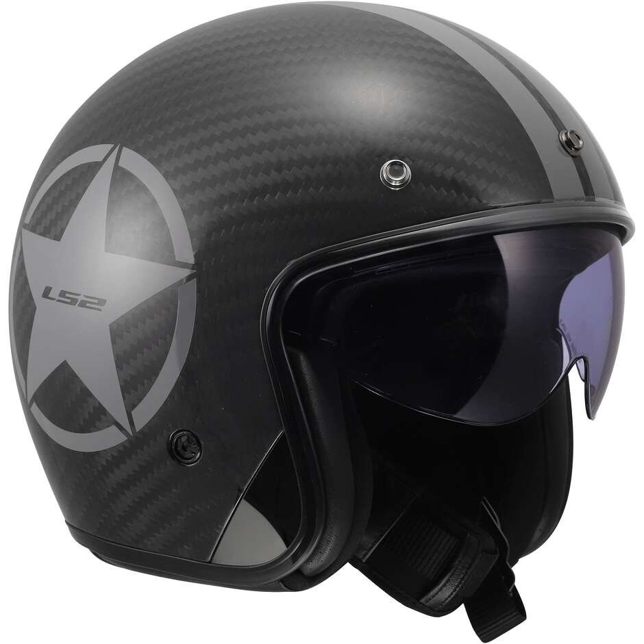 Casco Moto Jet LS2 OF601 BOB II C STAR Grigio