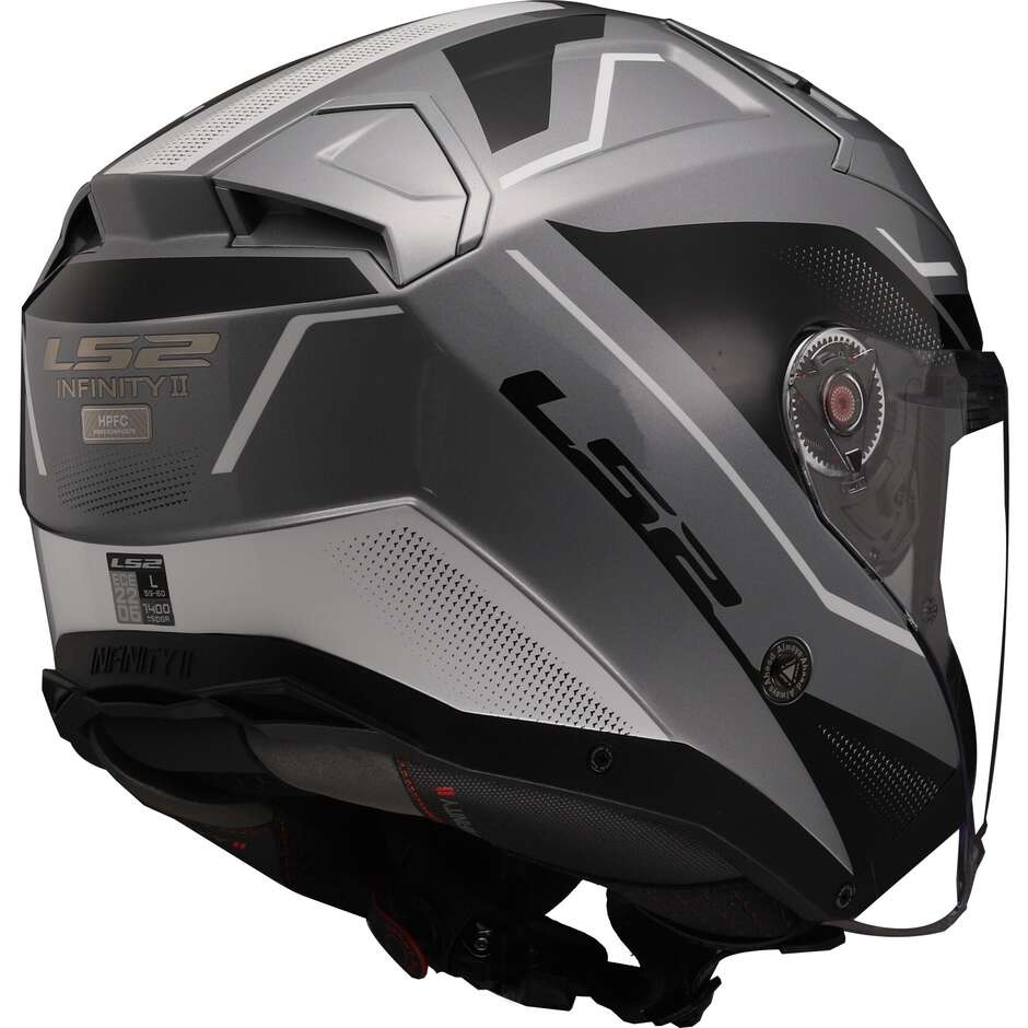 Casco Moto Jet  Ls2 OF603 INFINITY 2 VEYRON Grigio Bianco
