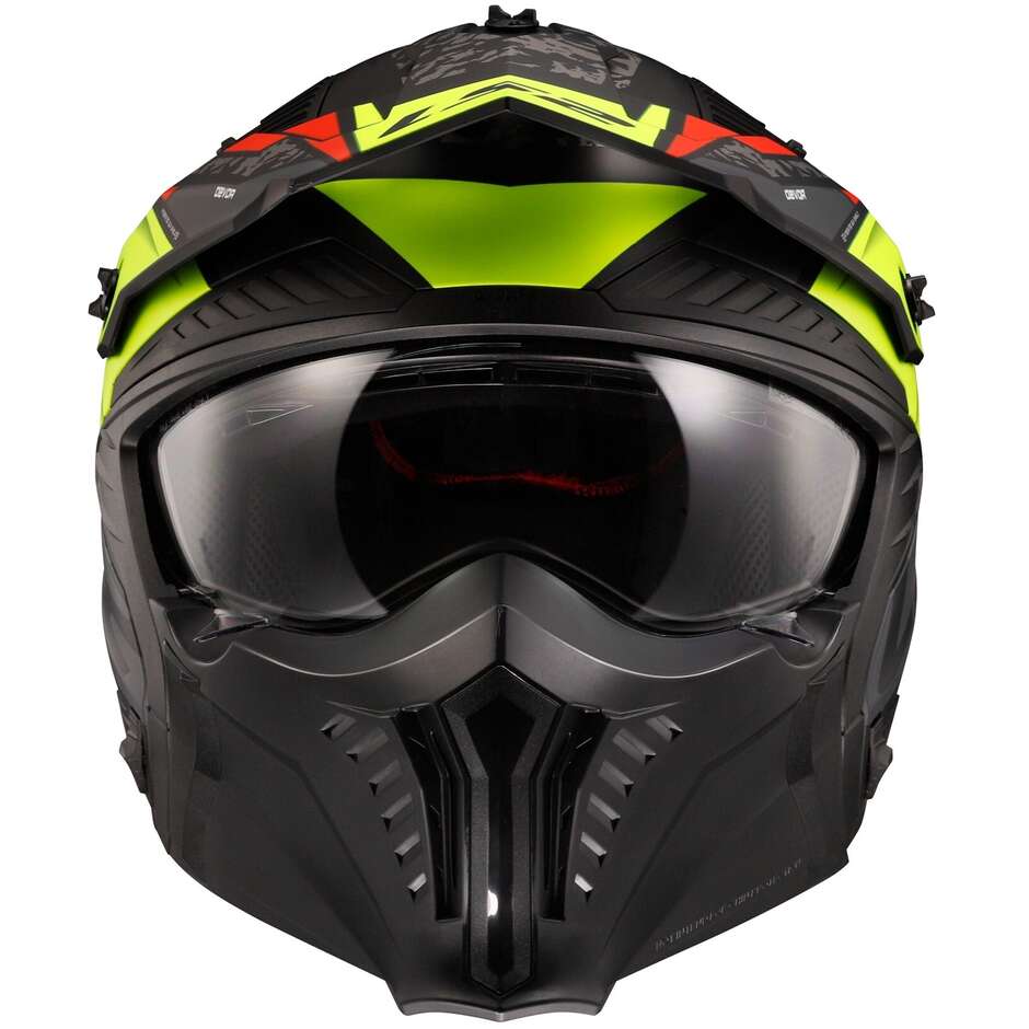 Casco Moto Jet  Ls2 OF606 DRIFTER DEVOR Nero Giallo Fluo Opaco