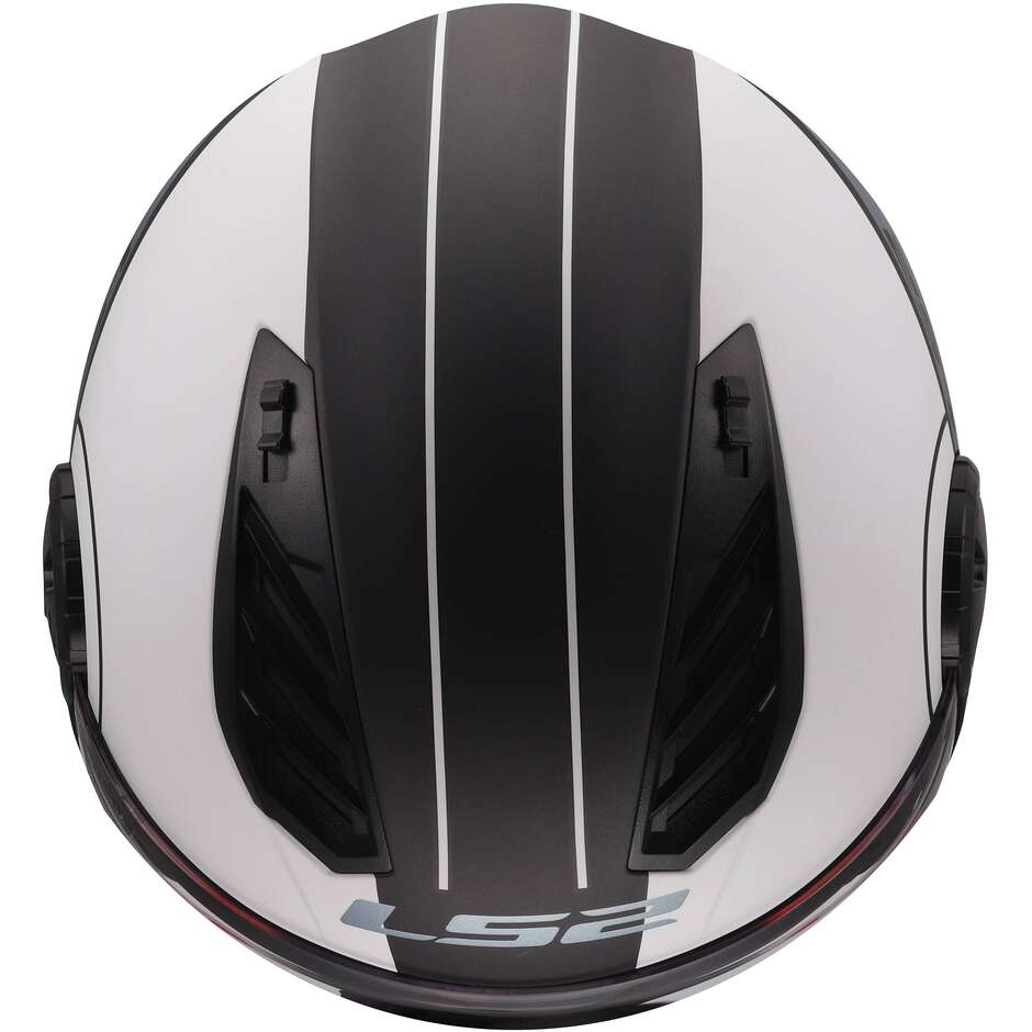 Casco Moto Jet LS2 OF616 AIRFLOW II COVER Grigio Blu