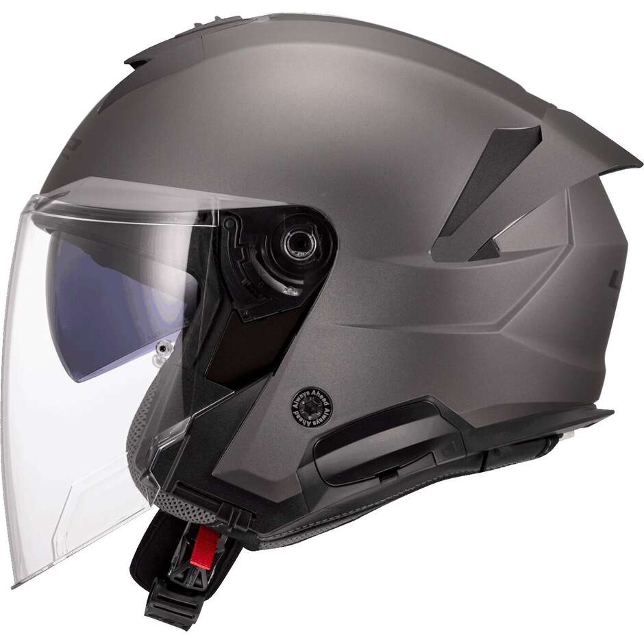 Casco Moto Jet LS2 OF618 VERSO II SOLID Titanio Opaco