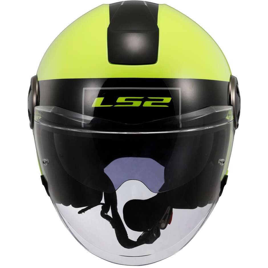 Casco Moto Jet  Ls2 OF620 CLASSY CLASSIC Nero Giallo Fluo