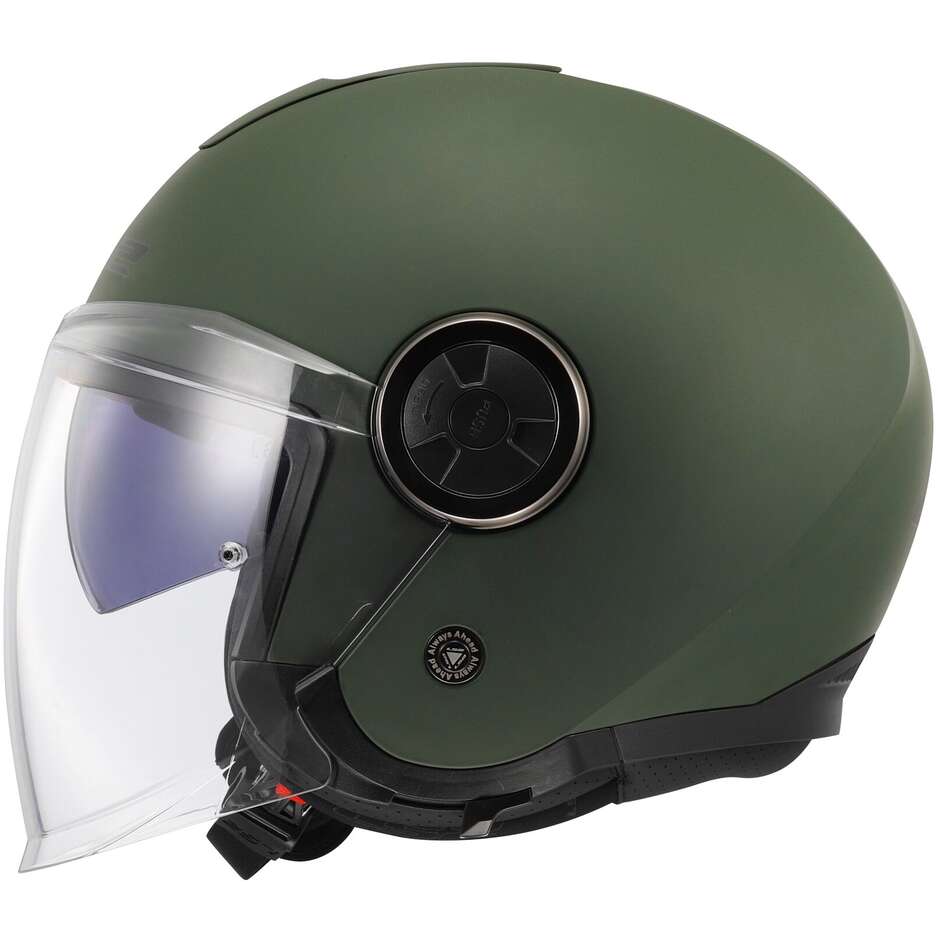 Casco Moto Jet  Ls2 OF620 CLASSY SOLID Verde Militare Opaco