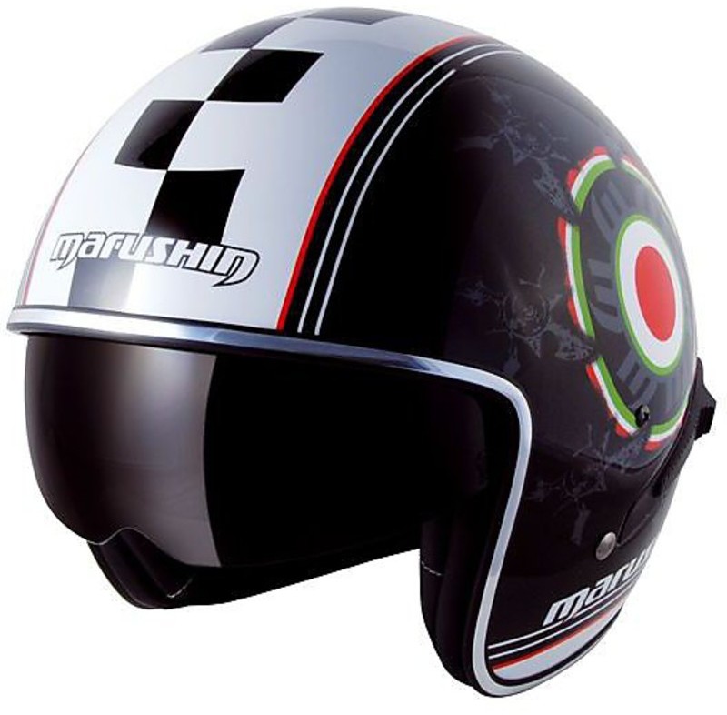 Casco da moto - Italia, retrò, jet, vintage, vespa - doppia visiera