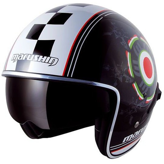 Casco Moto Jet Marushin C-139 Italian Flag Con Visiera a Scomparsa Novità 2011