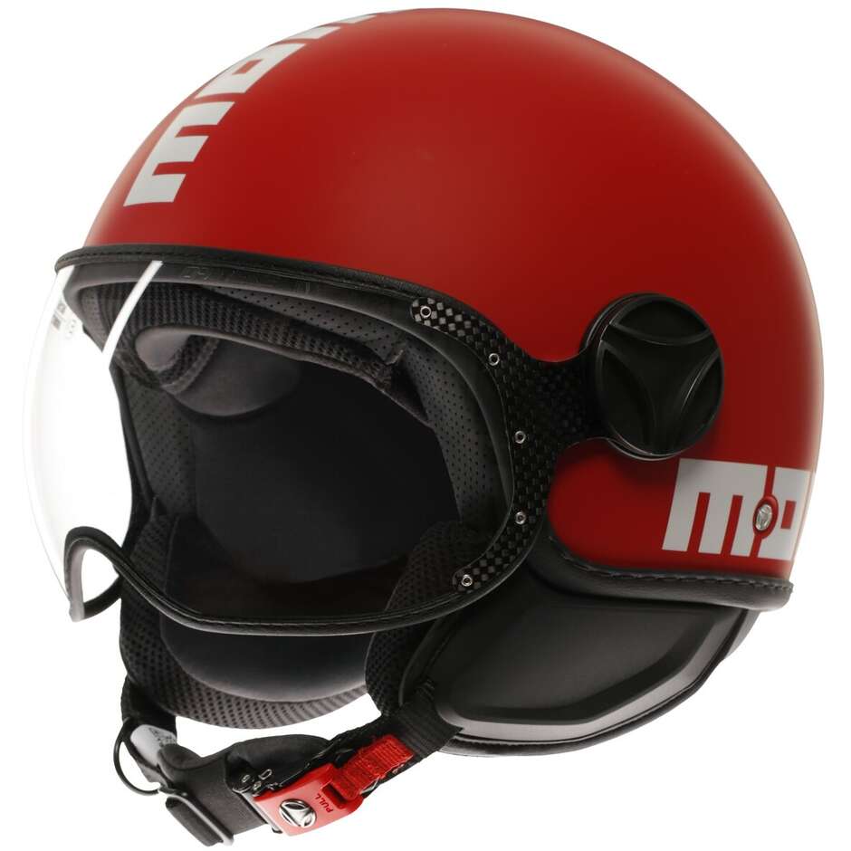 Casco Moto Jet Momo Design FGTR CLASSIC Candy Rosso Bianco 