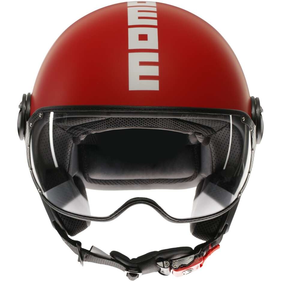 Casco Moto Jet Momo Design FGTR CLASSIC Candy Rosso Bianco 