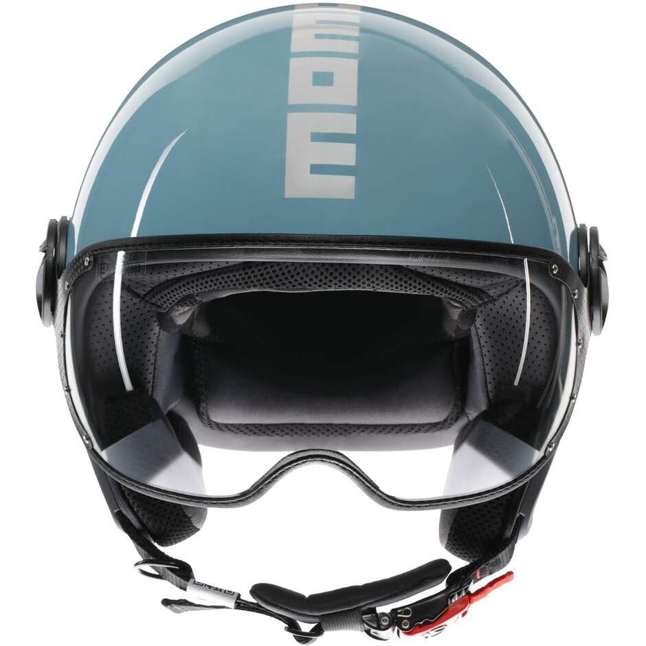 Casco Moto Jet Momo Design FGTR CLASSIC Candy Sky Blu Bianco