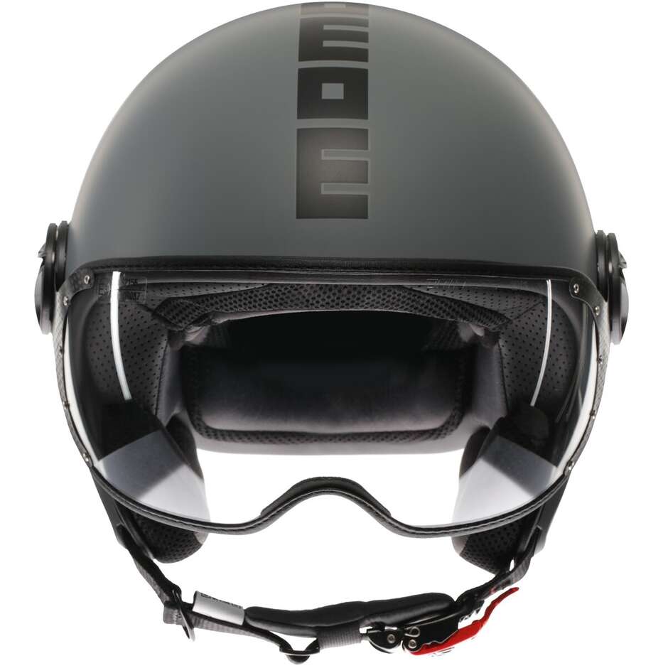 Casco Moto Jet Momo Design FGTR CLASSIC Mono Grigio Opaco Nero