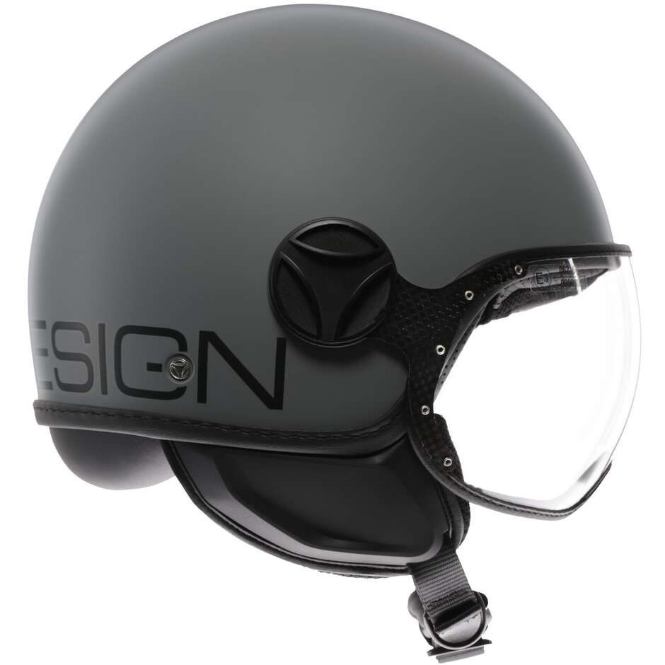 Casco Moto Jet Momo Design FGTR CLASSIC Mono Grigio Opaco Nero