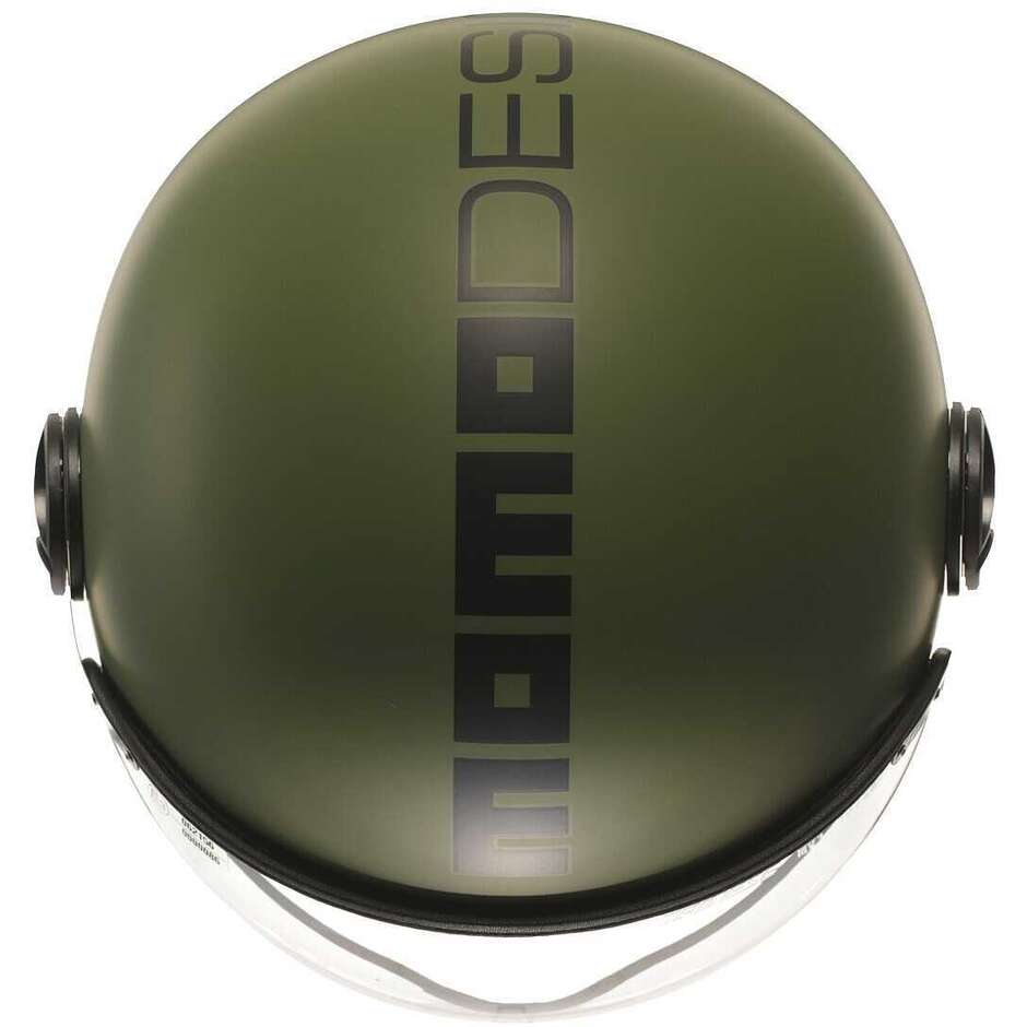 Casco Moto Jet Momo Design FGTR CLASSIC Mono Verde Militare Nero
